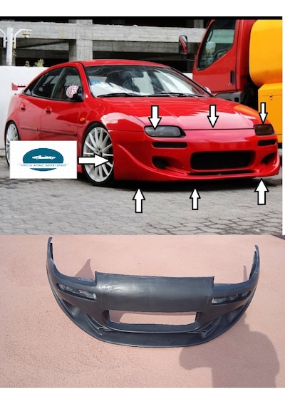 Mazda Lantis Ön Tampon Modifiyeli Boyasız Ham Siyah Fiberclass