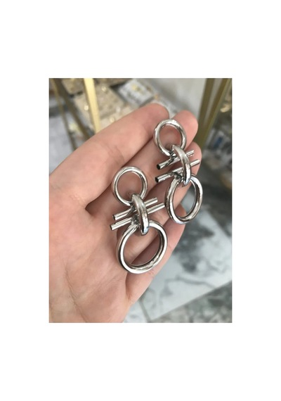 Sallantılı Düğüm Küpe Gümüş