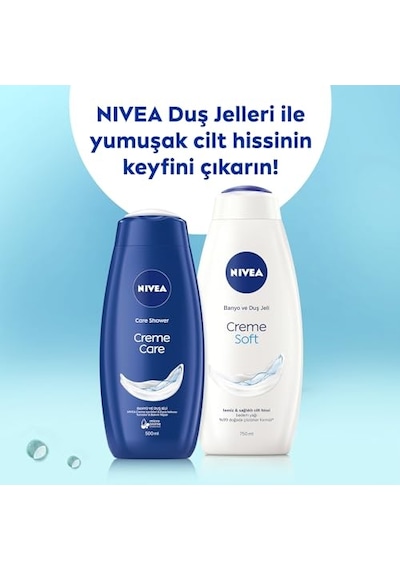 Nıvea Creme Soft Kremsi Dokunuş Banyo Ve Duş Jeli 500 Ml, Pro-vitamin,badem Yağı, Nemlendirme Acai Üzümü