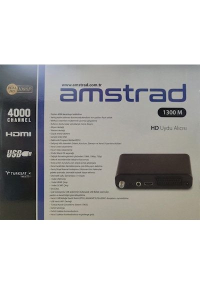 Amstrad 1300M Hem Hd Hem Scart Çıkışlı Usb'li Kasalı Mini Uydu Alıcısı