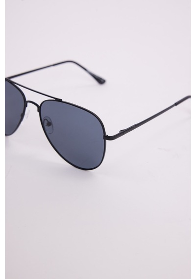 Unisex Oval Damla Model Siyah Çerçeveli Uv 400 Korumalı Güneş Gözlüğü-51229 Çok Renkli