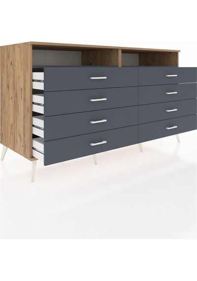 Kronos Konsol 2 Raflı 8 Çekmeceli 176x59x99 Çam-antrasit Çam-antrasit Kronos Konsol 2 Raflı 8 Çekmeceli 176x59x99 Çam-antrasit Çam-antrasit