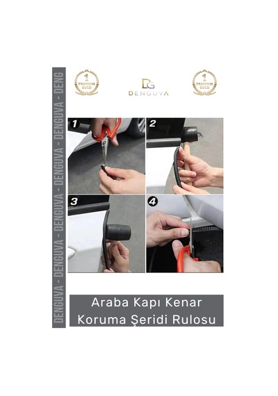 Korumafitili Esnek Dayanıklı Kauçuk Metal Klipsli Araç Kapı Bagaj Kenar Darbe Koruma Fitil Şeridi