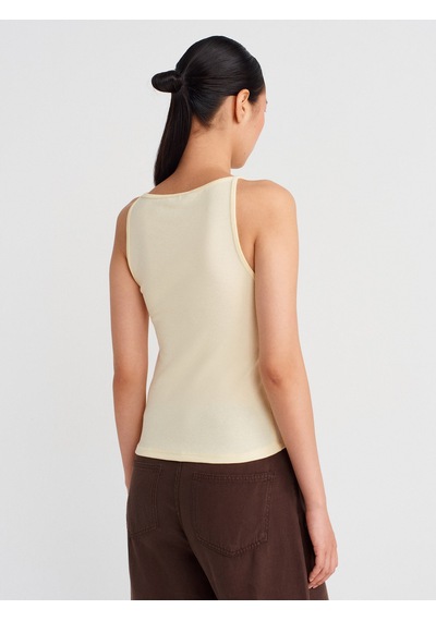 Dilvin 21048 Halter Yaka Top-açık Sarı Açık Sarı