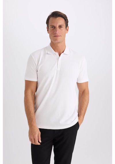 DeFacto Slim Fit Dar Kesim Polo Yaka Kısa Kollu Pamuklu Modal Karışımlı Basic Düz Tişört M6609AZ24SPWT34 DeFacto Slim Fit Dar Kesim Polo Yaka Kısa Kollu Pamuklu Modal Karışımlı Basic Düz Tişört M6609AZ24SPWT34