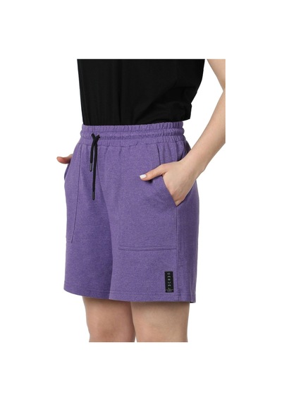Defys Kadın Beli Lastikli Cepli Etiket Detaylı Regular Fit Şort Mor - 527882928 Mor
