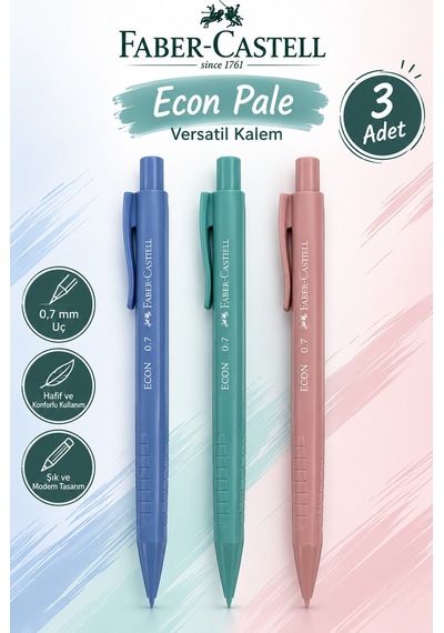 Faber-castell Econ Pale 0,7 Versatil Kalem 3 Adet Set Çok Renkli