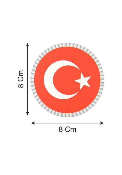 Türkiye Bayrak Yuvarlak - Cırt - Patch - Peç - Arma - 8 Cm Kırmızı