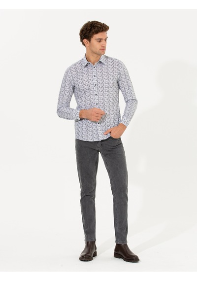 Cacharel Siyah Slim Fit Uzun Kollu Gömlek
