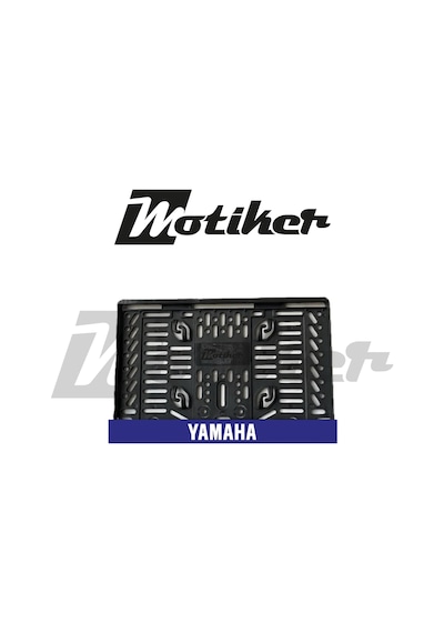 Pleksi Plakalık Lacivert Üstüne Beyaz Yamaha Yazılı Tasarımlı Motosiklet Plakalık Modeli