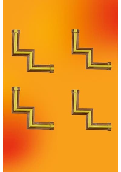 Kahve M Köşe Motif 3 cm 4 Adet