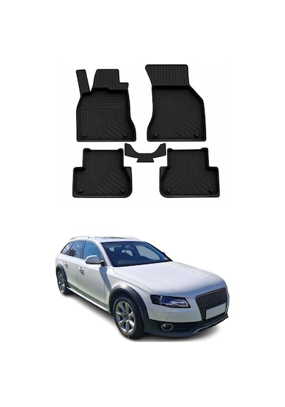 Audi A4 B8 2008-2016 Uyumlu 4d Havuzlu Paspas Kauçuk Siyah 5 Parça