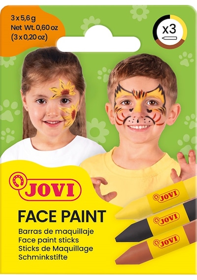 Jovı 175an Yüz Boyası Stik Kalem 5,6gr Sarı-kahverengi-siyah - 3'lü Renksiz