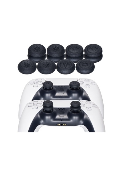Playstation 5 Controller Ps5 Controller İçin Lazer Oyma Silikon Kaplama X 1 Mor Pro Thumb Grips X 8 Arka Kapak