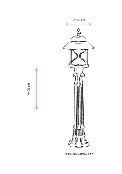 Avonni Bsu-68049-bsa-bop Sarı/siyah Elektrostatik Toz Boyalı Dış Mekan Aydınlatma, E27, Aluminyum, Polikarbon Cam, 30 Cm Sku: Smgstk4cc0646e36
