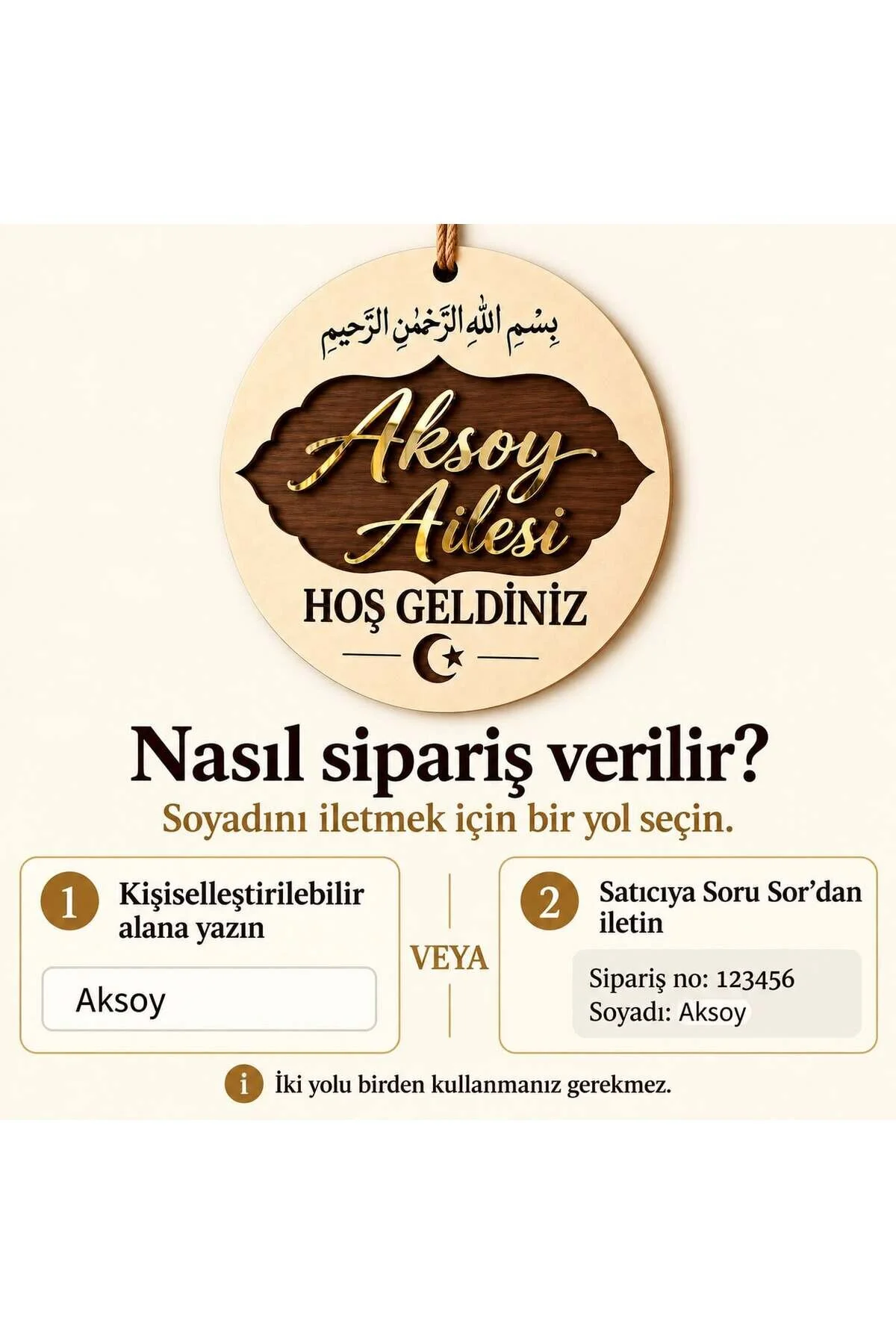 Kişiye Özel Besmeleli Kapı Süsü Hoş Geldiniz Ahşap Mdf Kapı Dekoru İslami Ev Dekorasyonu