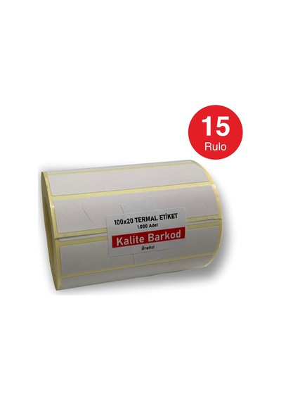 80X20 Termal Etiket 15 Rulo Barkod Etiketi Kalite Barkod