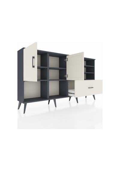 Arges Konsol 7 Raflı Tek Çekmeceli 2 Kapaklı 176x30x99 Antrasit-aytaşı Aytası - Antrasıt Arges Konsol 7 Raflı Tek Çekmeceli 2 Kapaklı 176x30x99 Antrasit-aytaşı Aytası - Antrasıt
