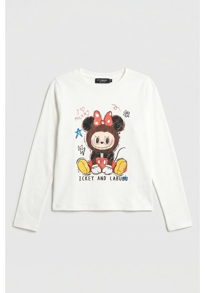 Itsbasic Kadın Kırık Beyaz W5 Baskı Desenli Sweatshirt