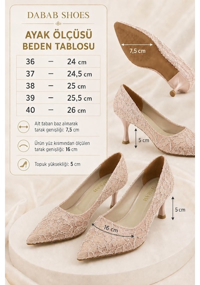 Dabab Shoes Leyla Kadın Pudra Sivri Burun Dantel Desenli 5 Cm İnce Topuklu Stiletto Ayakkabı Dabab Shoes Leyla Kadın Pudra Sivri Burun Dantel Desenli 5 Cm İnce Topuklu Stiletto Ayakkabı