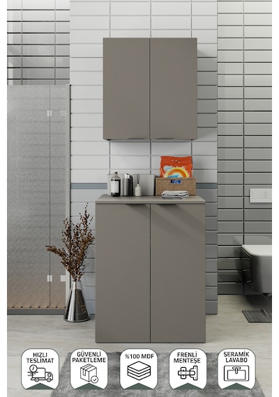 Biani Fix Arya Ve Loft Uyumlu Çamaşır Makinesi Dolabı Renk Latte Biani Fix Arya Ve Loft Uyumlu Çamaşır Makinesi Dolabı Renk Latte