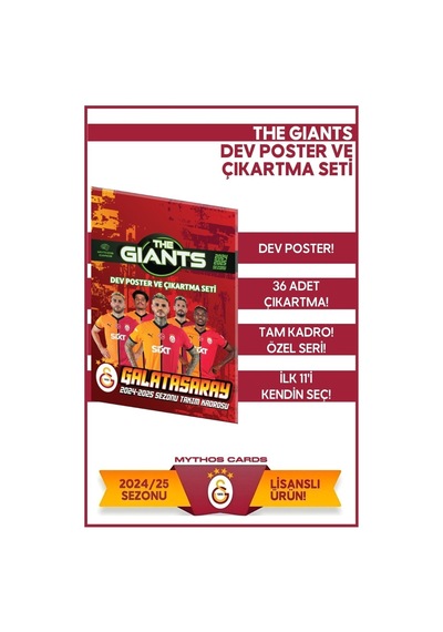 Mythos Cards Galatasaray The Giants 2024/25 Sezonu Dev Poster ve Çıkartma Seti