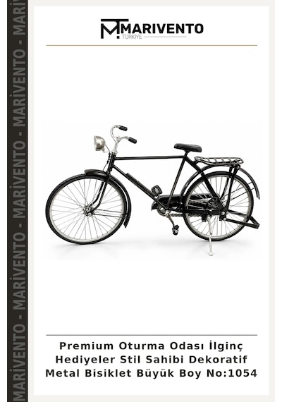 Premium Oturma Odası İlginç Hediyeler Stil Sahibi Dekoratif Metal Bisiklet Büyük Boy No:1054