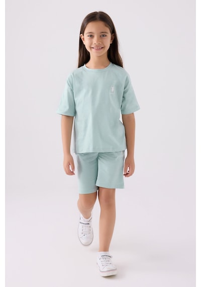 U.S. Polo Assn. U.s. Polo Assn Kız Çocuk Mavi Bermuda Takım Us1848-c-v49 Mavi