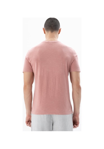 AR-MA Arma Erkek Regular Fit Parça Boyama Bisiklet Yaka Tişört Y25344490701 Pembe