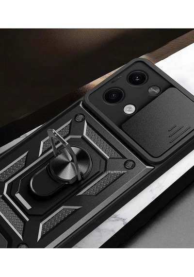 Newface - 75 - Xiaomi Poco X6 Kılıf Pars Lens Yüzüklü Silikon - Novapazr - - Kırmızı