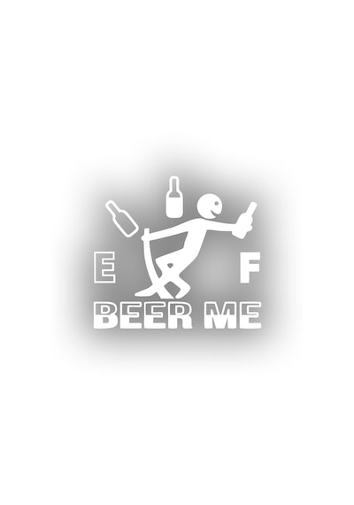 Beer Me Sticker 17x17 Cm Beyaz