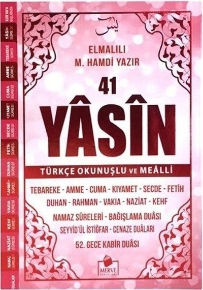 41 Yasin Türkçe Okunuşlu Ve Mealli-pembe Kapak Orta Boy