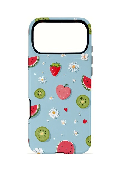 Apple iPhone Uyumlu 17 Pro Max Vorian Çift Katmanlı Magsafe Kılıf Fruit Confetti Sky