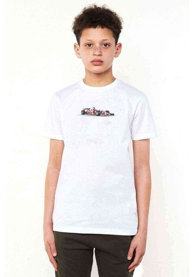 Tshirthane Premier League Kulupleri Baskılı Unisex Çocuk Beyaz T-Shirt