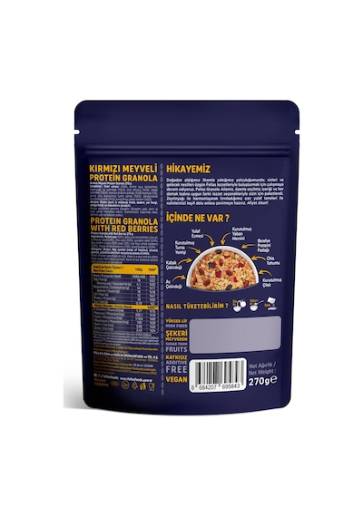 Fellas Protein Granola 3'lü Mix Paket - Hindistan C. & Kırmızı Meyveler & Karışık Kuruyemişli 270 G