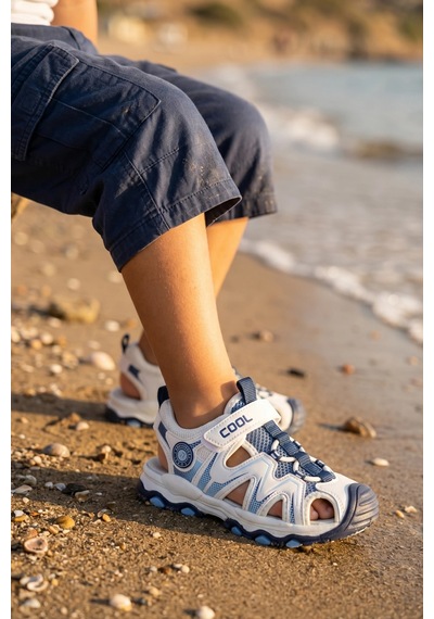 In Step Piona Erkek Çocuk Deniz Ve Sahil Sandaleti - Mavi / Beyaz
