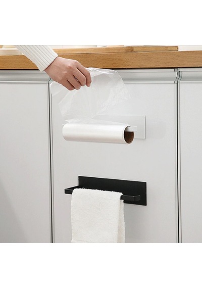 Yapışkanlı Kağıt Rulo Havluluk, Kağıt Havlu Askısı, Havlu Askısı, Metal Kağıt Havlu Askısı Siyah Siyah