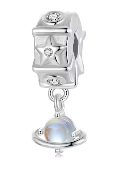 Astronot Sallantılı Yıldız Klips Charm Gümüş