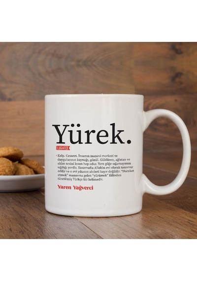 Lügatçe Yürek Isme Özel Kupa