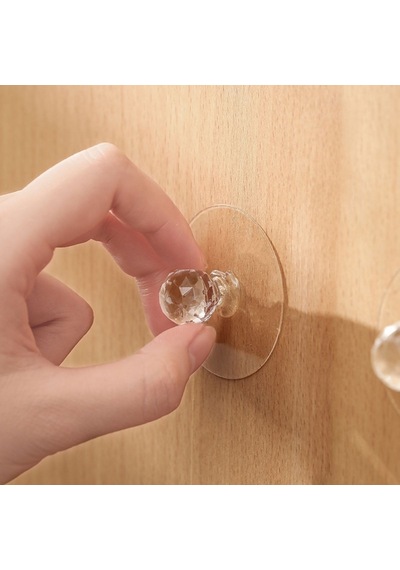 Buffer 2 Adet Kristal Güçlü Yapışkanlı Kulp Askısı