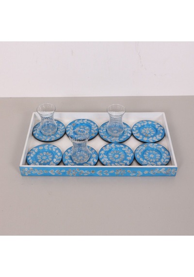 Pure Sedefli 45x25x4 Cm. Tepsi Ve 12 Li Sedefli Çay Tabağı Diğer