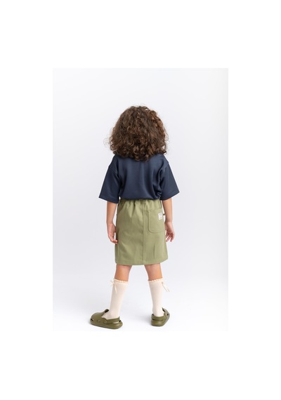 Oliventhekid Gabardin Kız Çocuk Etek Yeşil Yeşil