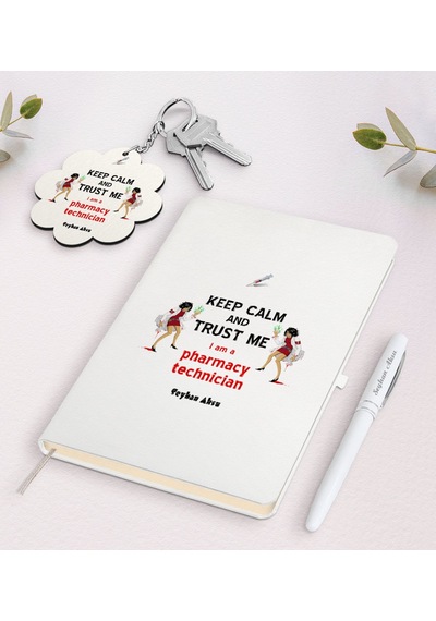 Kişiye Özel Eczacı Teknisyeni Beyaz Defter Kalem Ve Anahtarlık He N11.1402