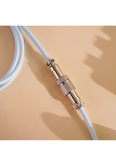 Mekanik Klavyeler İle Uyumlu Coiled Cable- Örgülü Sarmal Type-c Klavye Kablosu Green