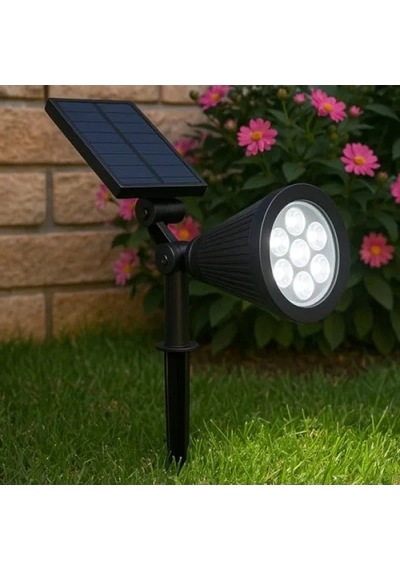 Güneş Enerjili 7w Led Bahçe Aydınlatma Lambası Açık Lacivert