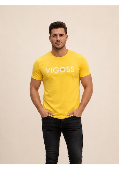 Vıgoss Actıon Baskılı Erkek T-shırt 62533-30010 Sari