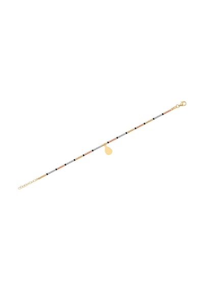 Diamond Line - Gülaylar - 3 Renkli Altın 14 Ayar Toplu Bileklik Standart N11.21851 Sarı Altın