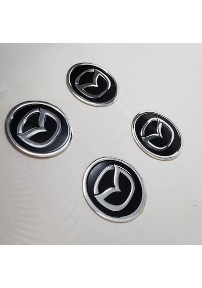 Jant Göbeği Arma Mazda 60Mm Aluminyum 4Lü Set Siyah Tip