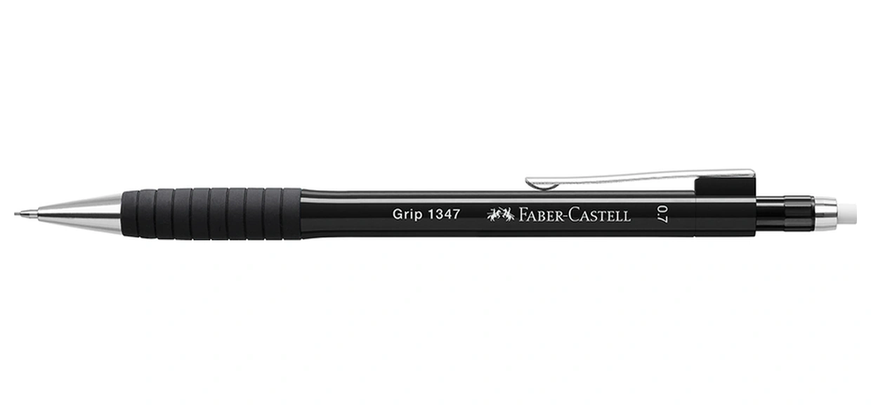 1345/47 Versatil Kalem, 0.7 Mm, Siyah, Ergonomik Tutuş, Yaylı Uç, Uzun Silgi, Modern Tasarım No Color