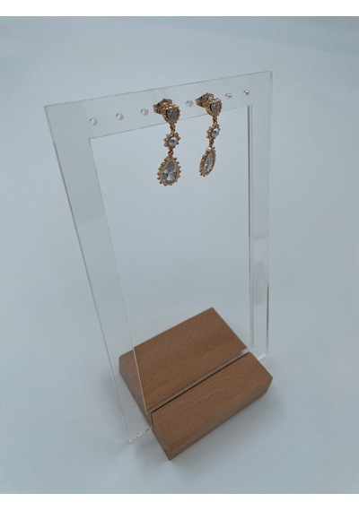 Xbaby Kalpli,incili,taşlı Su Damlası Çelik Gold Küpe Gold